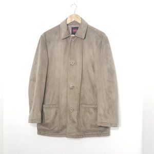 Massimo Light Brown Faux Suede Petite Coat Comfy Warm Winter Jacket Size Small